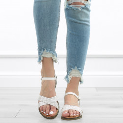 Białe sandały damskie...