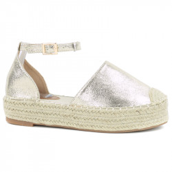 Złote espadryle damskie na...