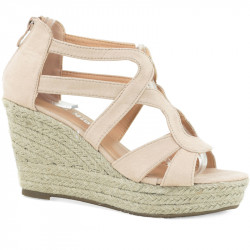 Beżowe różowe sandały...