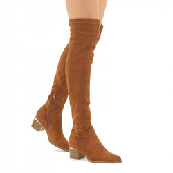 Brązowe eleganckie kozaki...