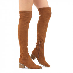 Brązowe eleganckie kozaki...