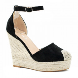 Czarne sandały damskie na...