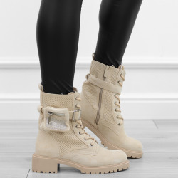 Beżowe botki damskie...