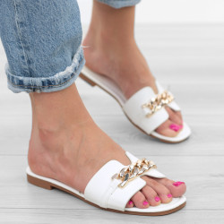 Białe klapki damskie eko...