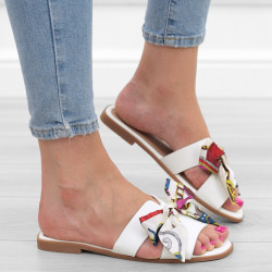 Białe klapki eko skóra...