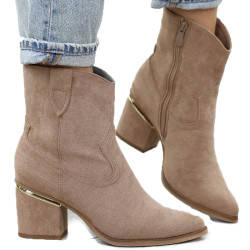 Beżowe brązowe botki...