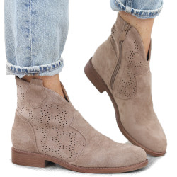 Beżowe botki damskie...