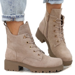 Beżowe botki damskie...