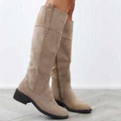 Beżowe brązowe kozaki...