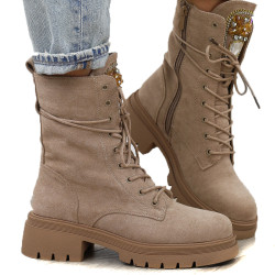 Brązowe botki damskie...