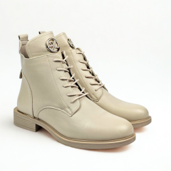 Beżowe botki damskie zimowe...