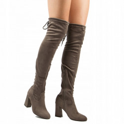 Beżowe khaki kozaki damskie...