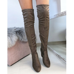 Beżowe khaki kozaki damskie...