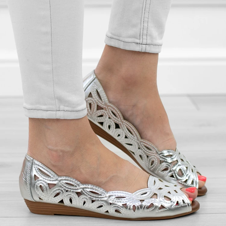 srebrne-sanday-damskie-azurowe-baleriny-eleganckie