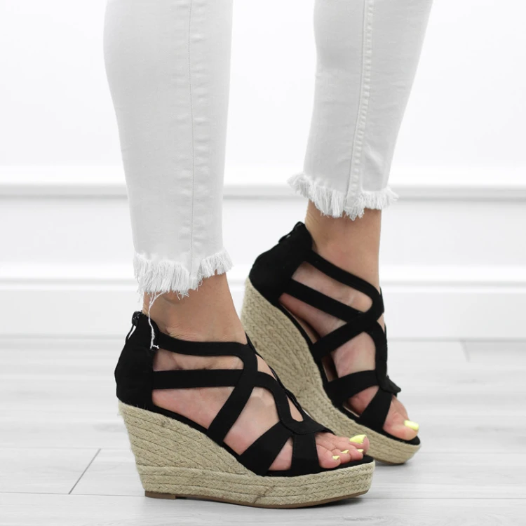 czarne-sanday-damskie-na-koturnie-wygodne-espadryl