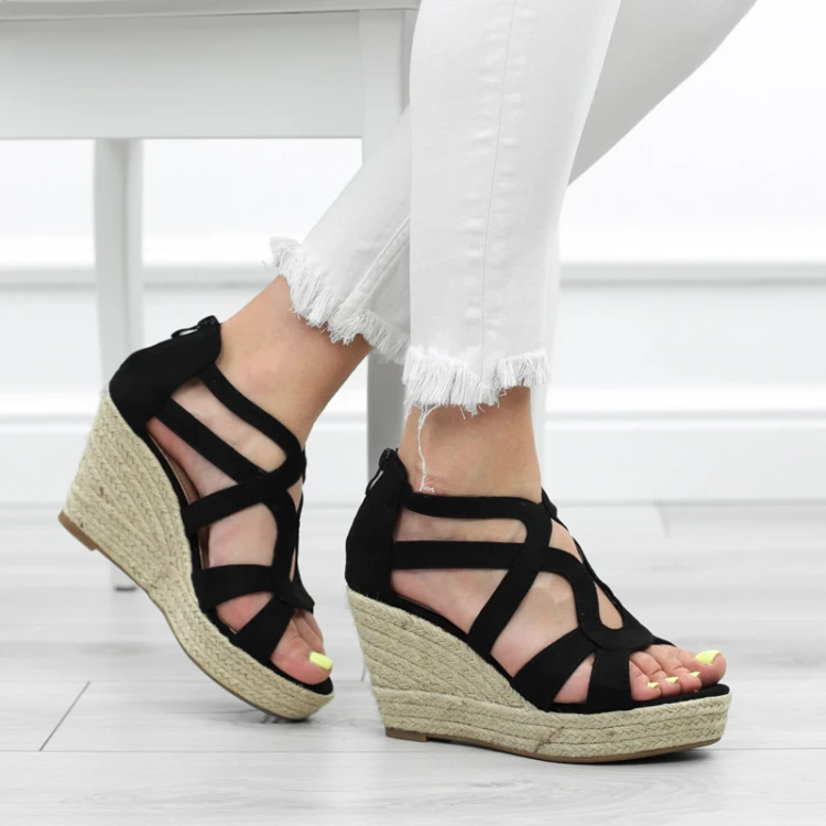 czarne-sanday-damskie-na-koturnie-wygodne-espadryl