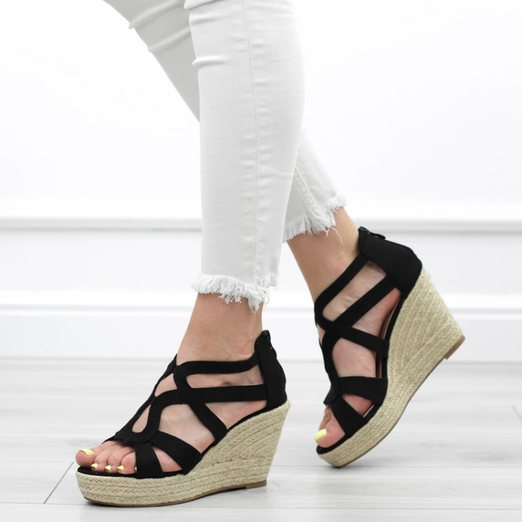 czarne-sanday-damskie-na-koturnie-wygodne-espadryl