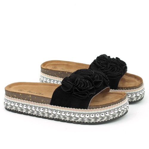 czarne-klapki-damskie-boho-wsuwane-paskie-korkowe-