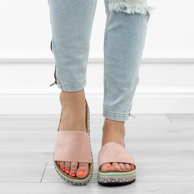 rozowe-klapki-damskie-boho-wsuwane-paskie-korkowe-