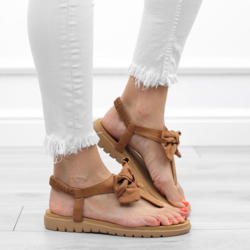 brazowe-sanday-damskie-z-kokardka-boho-na-gumke-wy