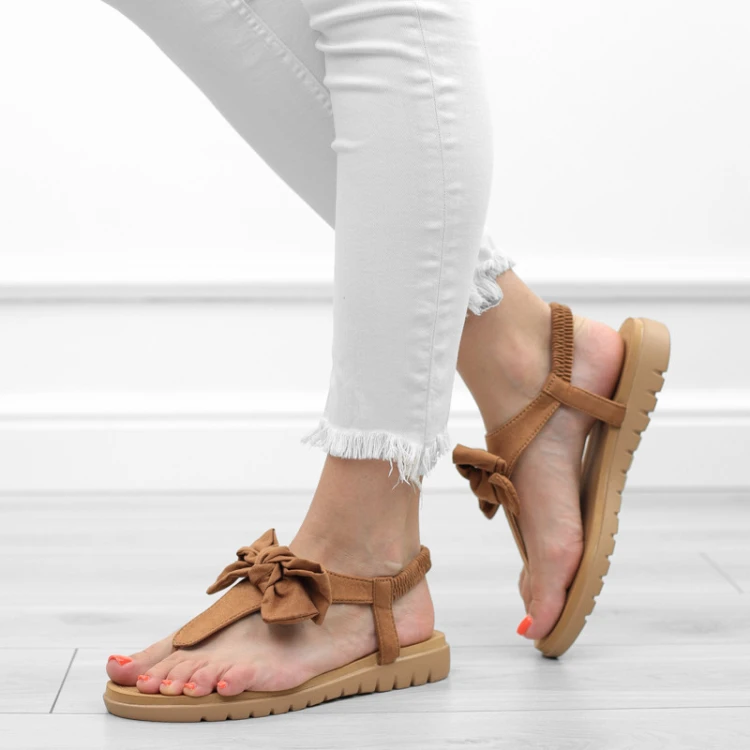 brazowe-sanday-damskie-z-kokardka-boho-na-gumke-wy