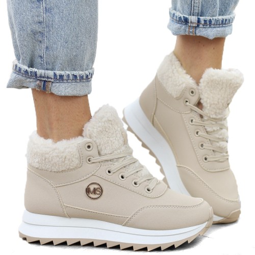 bezowe-sportowe-sneakersy-ocieplane-wysokie-sniego