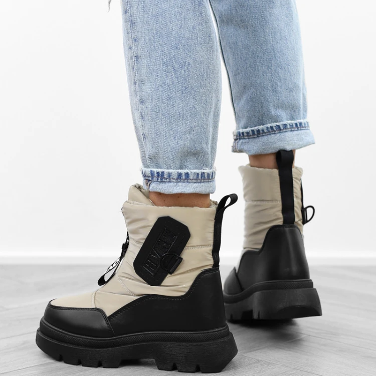 czarne-bezowe-buty-zimowe-damskie-ocieplane-sniego