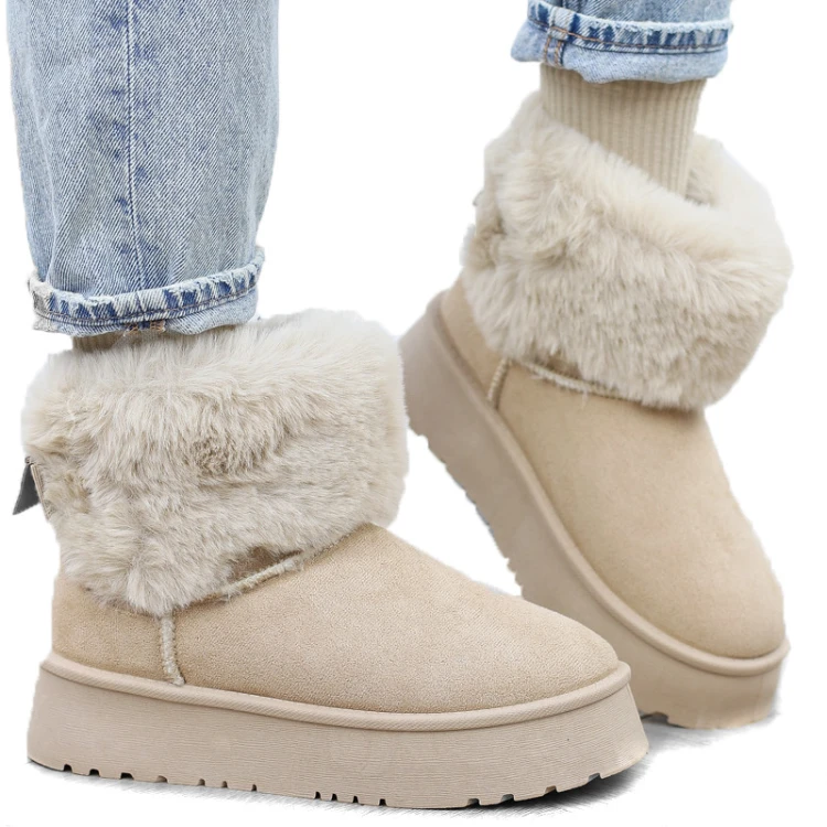 brazowe-khaki-botki-sniegowce-damskie-ocieplane-ni