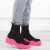 fuksja-czarne-sportowe-sneakersy-botki-skarpety